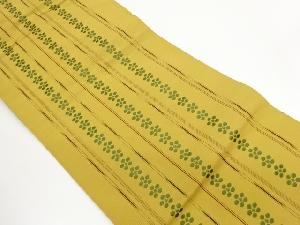 本場筑前博多縞に花々模様織出し名古屋帯